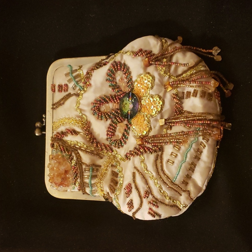 Vintage Art Deco Beaded Evening Bag with Beaded Fringe - Picture 1 of 10